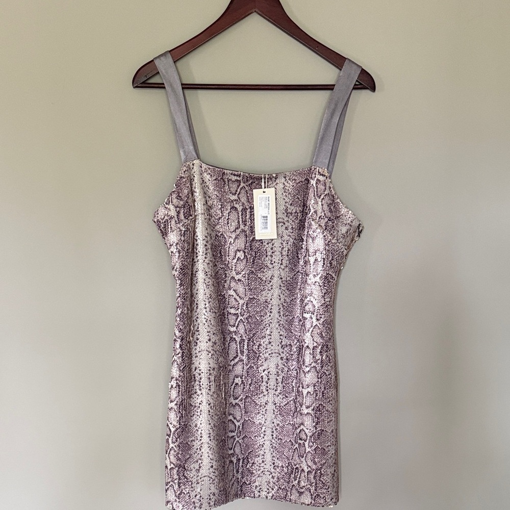 Ramy Brook Snakeskin Sparkling Mini Dress with Straps
